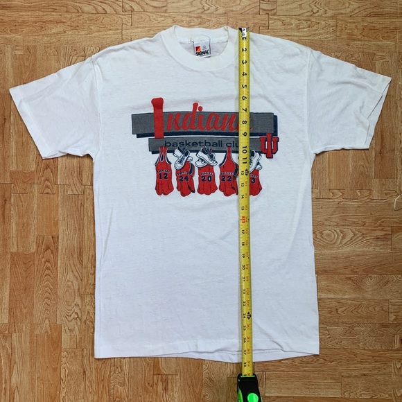 Vintage Indiana Basketball Shirt Mens L White Signal Tee Single Stitch Rare IU - Picture 6 of 9